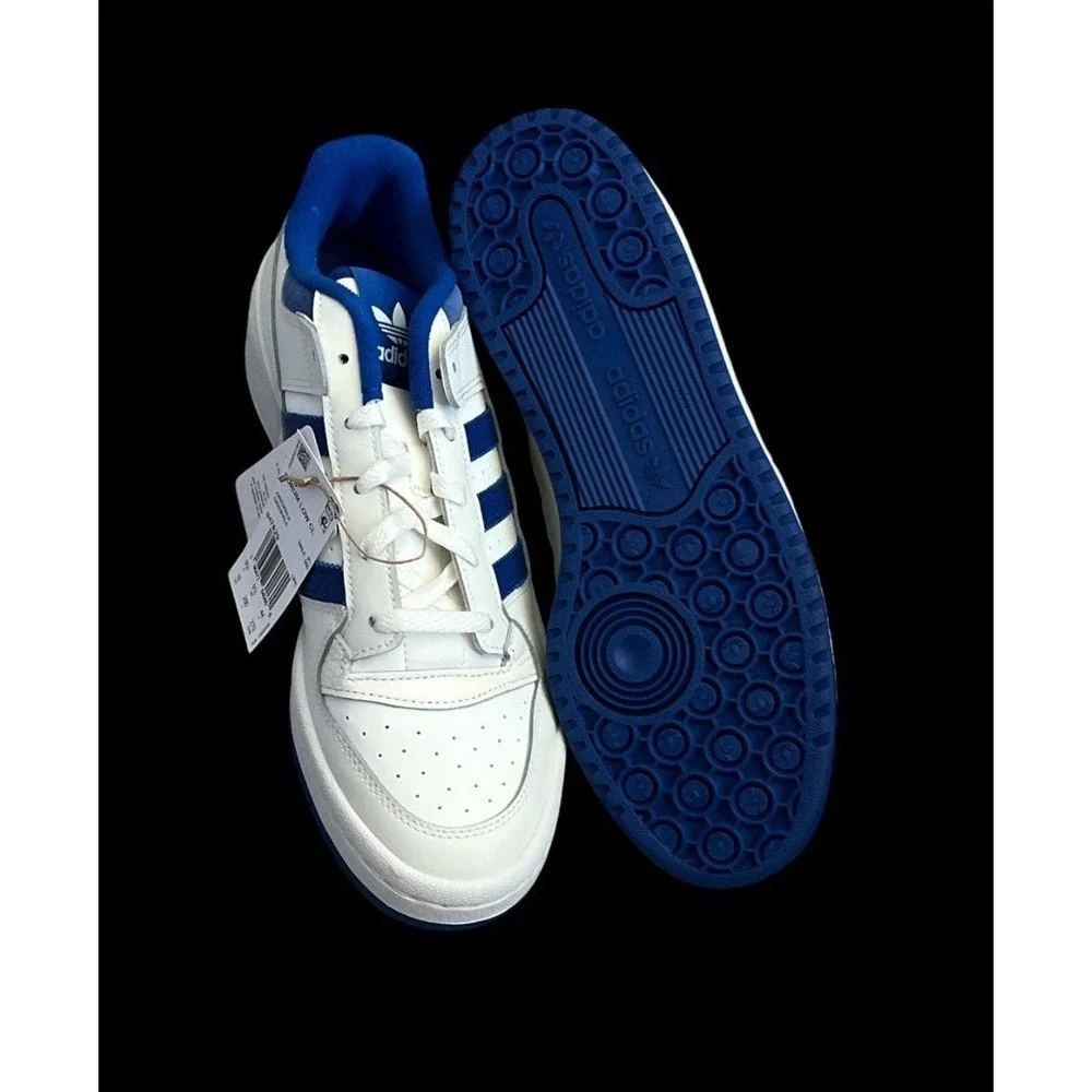 Size 10 - Adidas Forum CL Low White Royal Blue